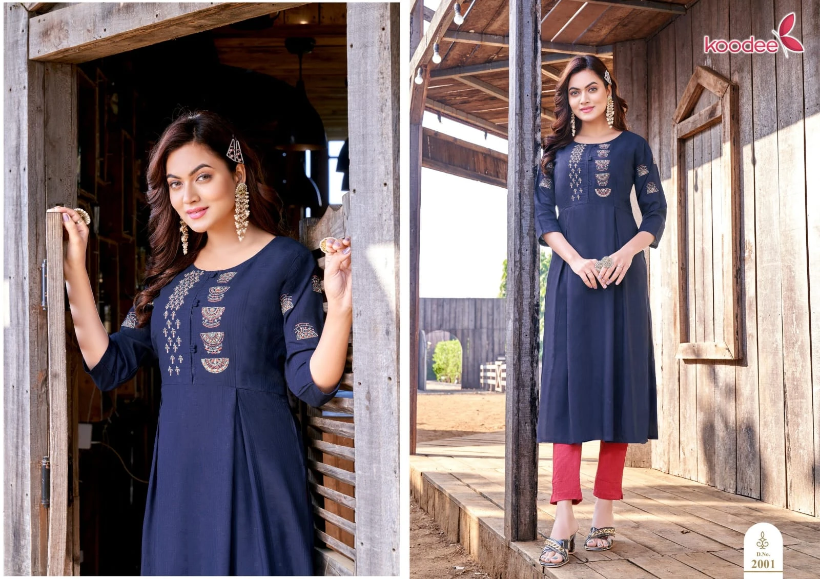 Koodee Morni Vol 2 Heavy Rayon Wholesale Fancy Kurtis Catalog — Wholesale Kurtis, MPA wholesale from Surat - Gallery Image 4